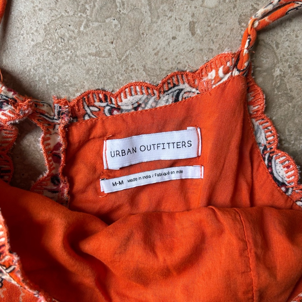 Urban Outfitters boho Orange Floral Dress - Picture 5 of 6